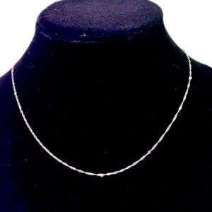 10K (Italy) White Gold Piercing Pagofa (PGDA) Dainty Chain. 18”1 Gm